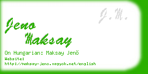jeno maksay business card